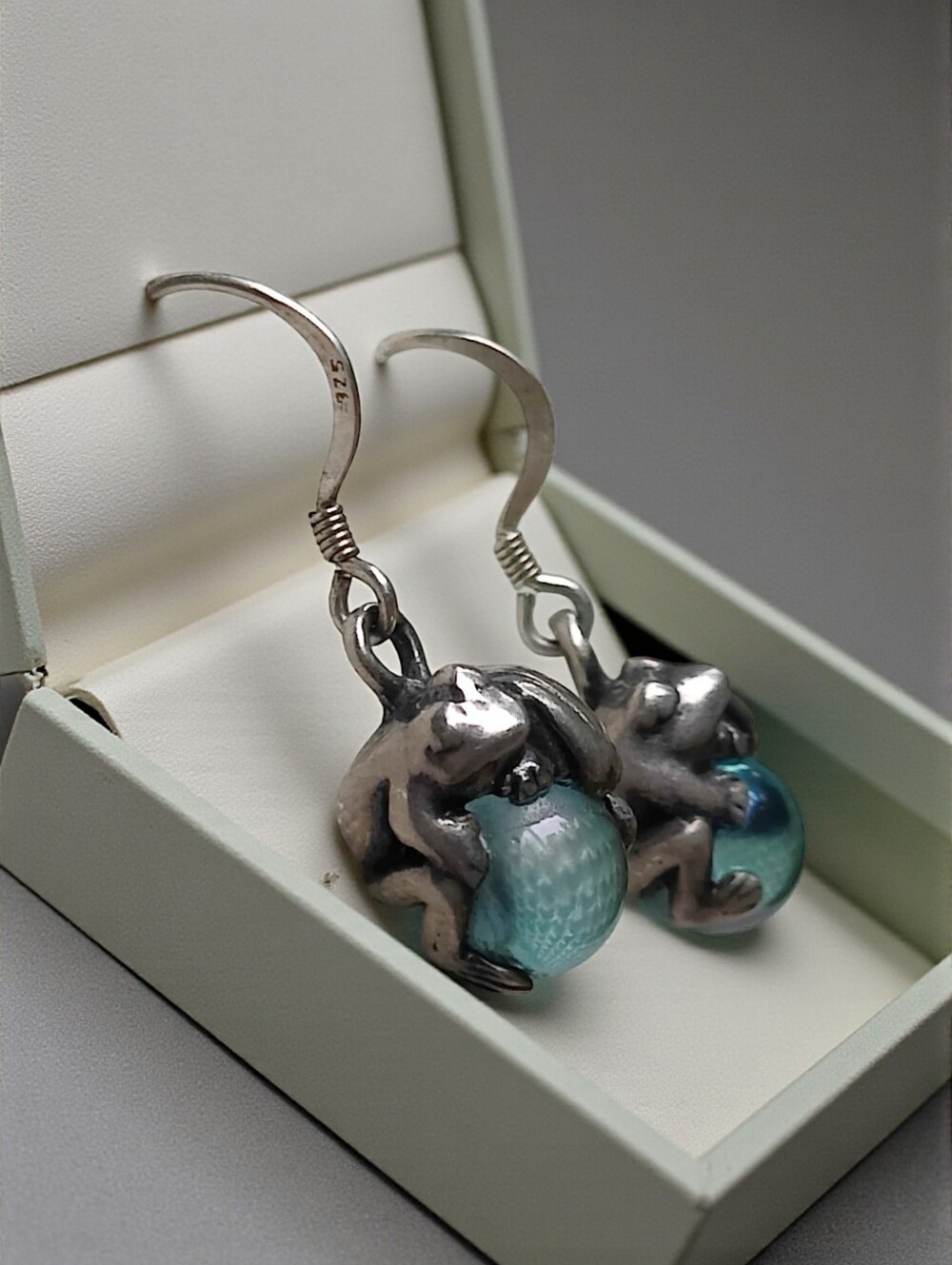 🐸 Vintage Sterling Silver Frog Earrings